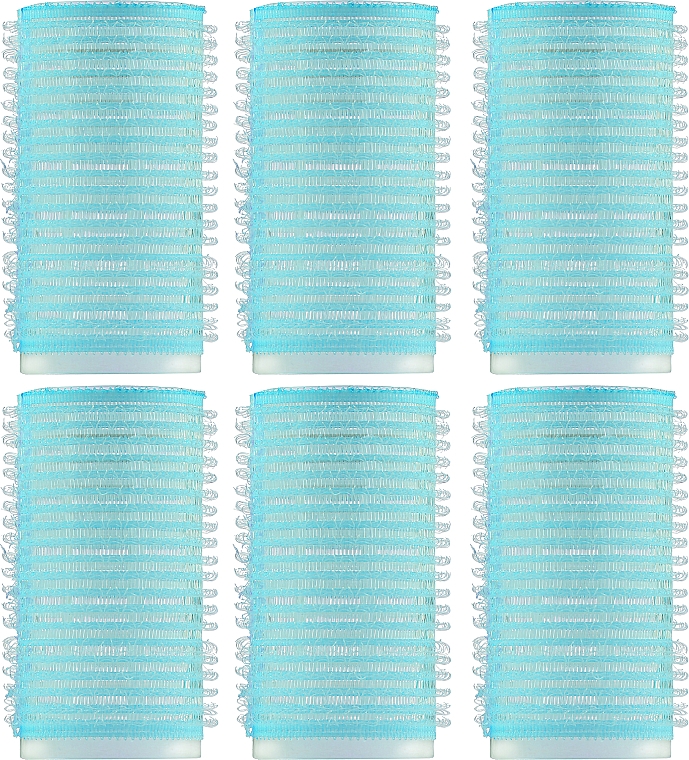 Wałki do włosów na rzepy 6 szt, 70799, 32 mm, niebieskie - Deni Carte