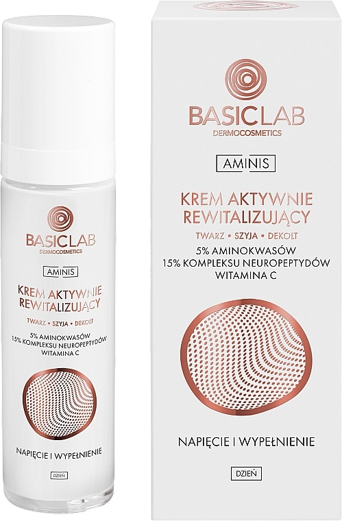 Aktywny rewitalizujący krem do twarzy na dzień - BasicLab Aminis Active Revitalizing Day Face Cream — Zdjęcie N1