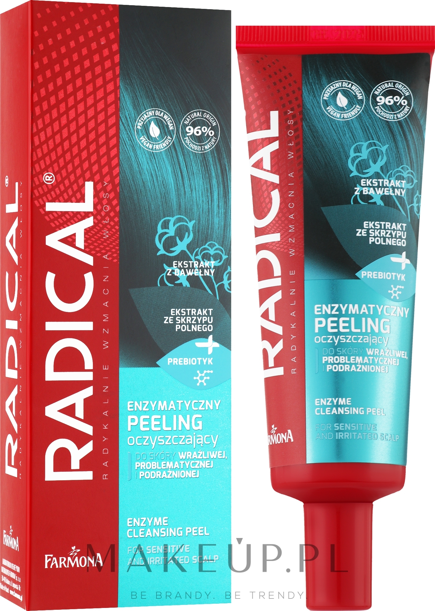 Enzymatyczny peeling oczyszczający do bardzo wrażliwej skóry głowy - Farmona Radical Enzyme Cleansing Peel — Zdjęcie 75 ml