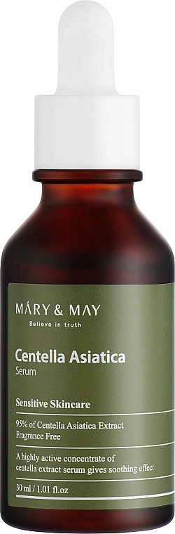 Kojące serum do skóry wrażliwej z ekstraktem z wąkroty azjatyckiej - Mary & May Centella Asiatica Serum — Zdjęcie N1