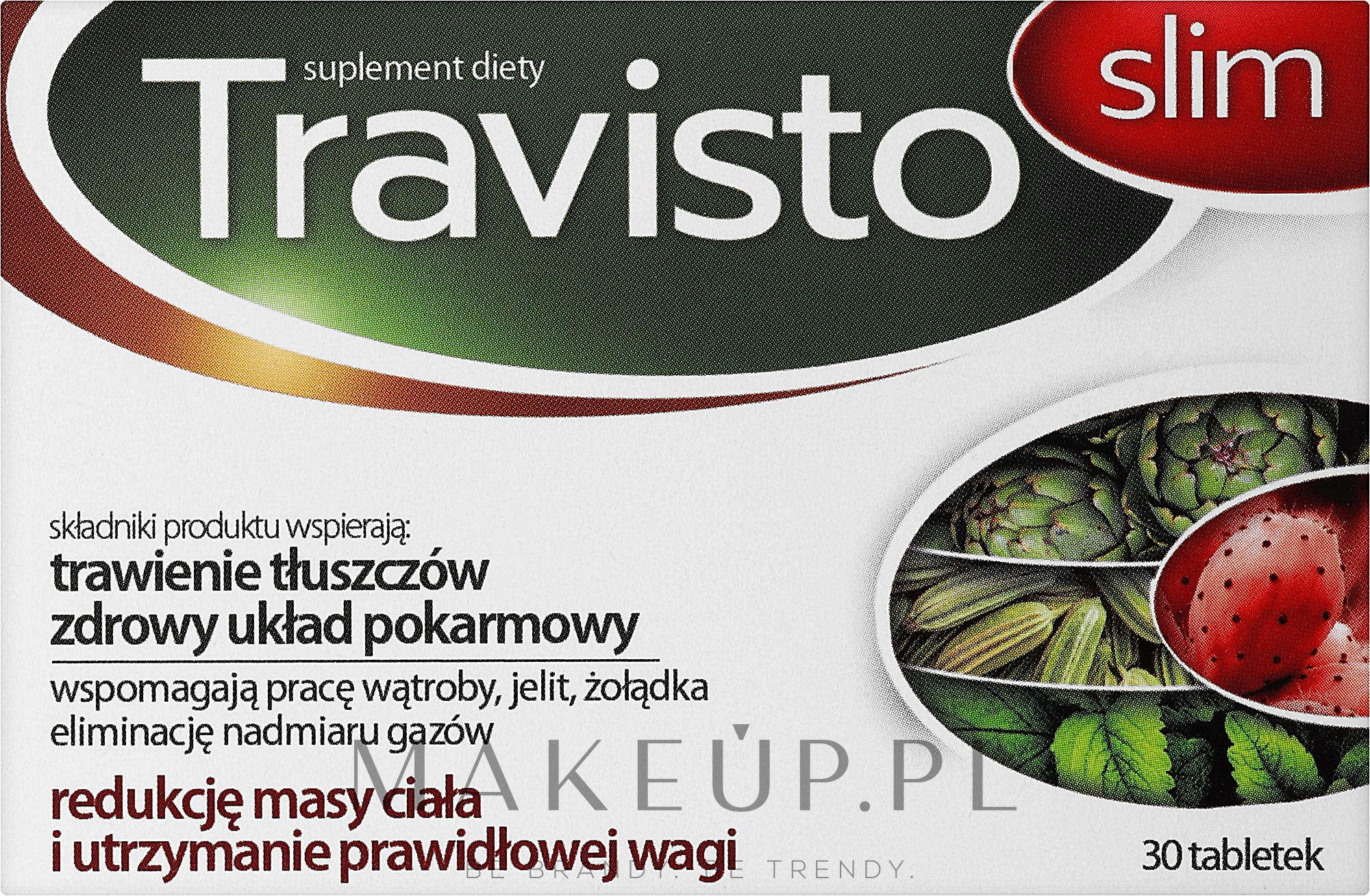 Suplement diety na poprawę trawienia, tabletki - Aflofarm Travisto Slim — Zdjęcie 30 szt.