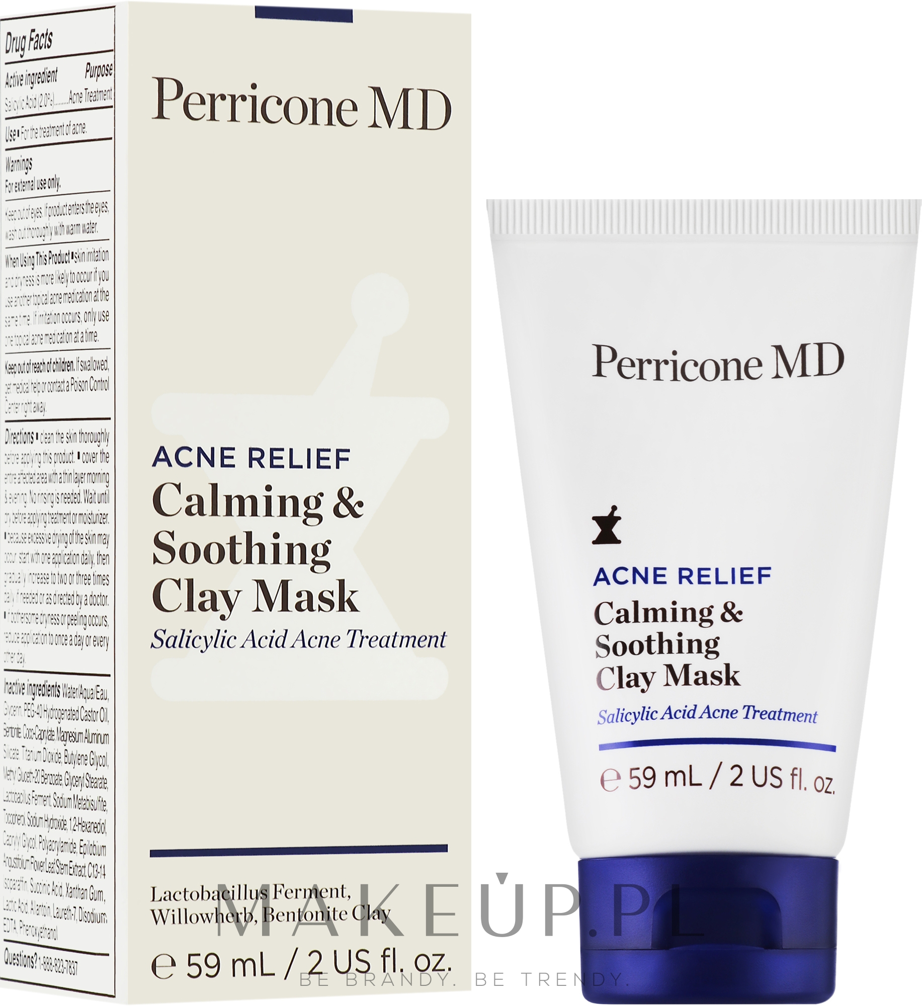 Maska do twarzy z glinką - Perricone MD Acne Relief Calming & Soothing Clay Mask — Zdjęcie 59 ml