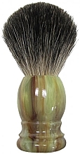 Pędzel do golenia, plastikowa rączka, zielono-brązowy - Golddachs Shaving Brush Pure Badger Plastic Green Brown — Zdjęcie N1