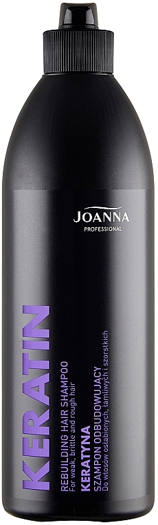 Odbudowujący szampon do włosów osłabionych, łamliwych i szorstkich Keratyna - Joanna Professional