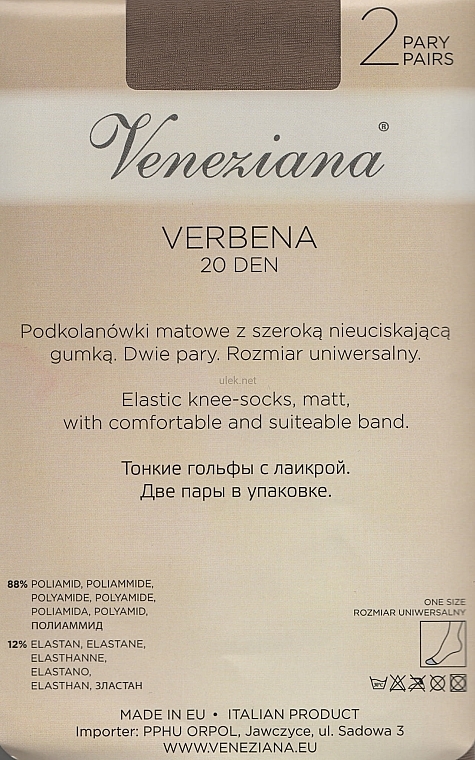 Podkolanówki damskie Verbena, 20 Den, cameo rosa - Veneziana — Zdjęcie N3