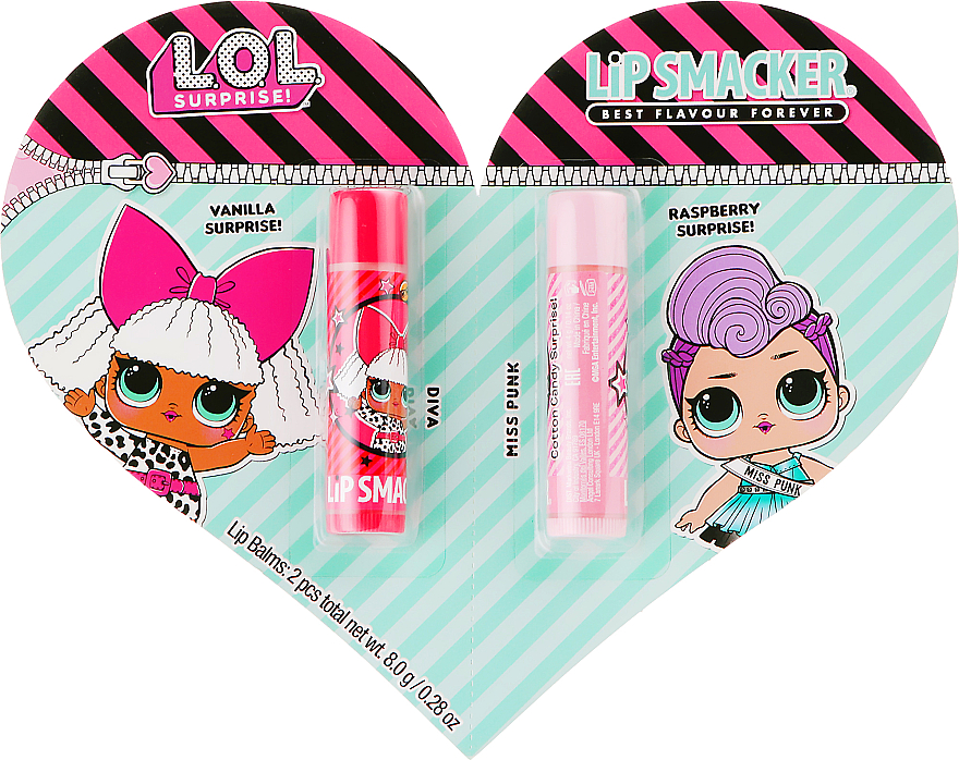 Zestaw balsamów do ust - Lip Smacker L.O.L. Surprise! Diva+Miss Punk (lip/balm 2 x 4 g)	 — Zdjęcie N1