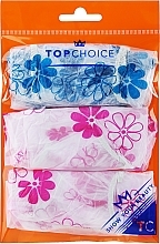 Czepki prysznicowe, 30659, 3 sztuki, niebieski + dwa różowe - Top Choice — Zdjęcie N1