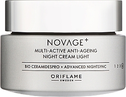 Multiaktywny lekki krem przeciwstarzeniowy na noc - Oriflame Novage+ Multi-Active Anti-Ageing Night Cream Light — Zdjęcie N1