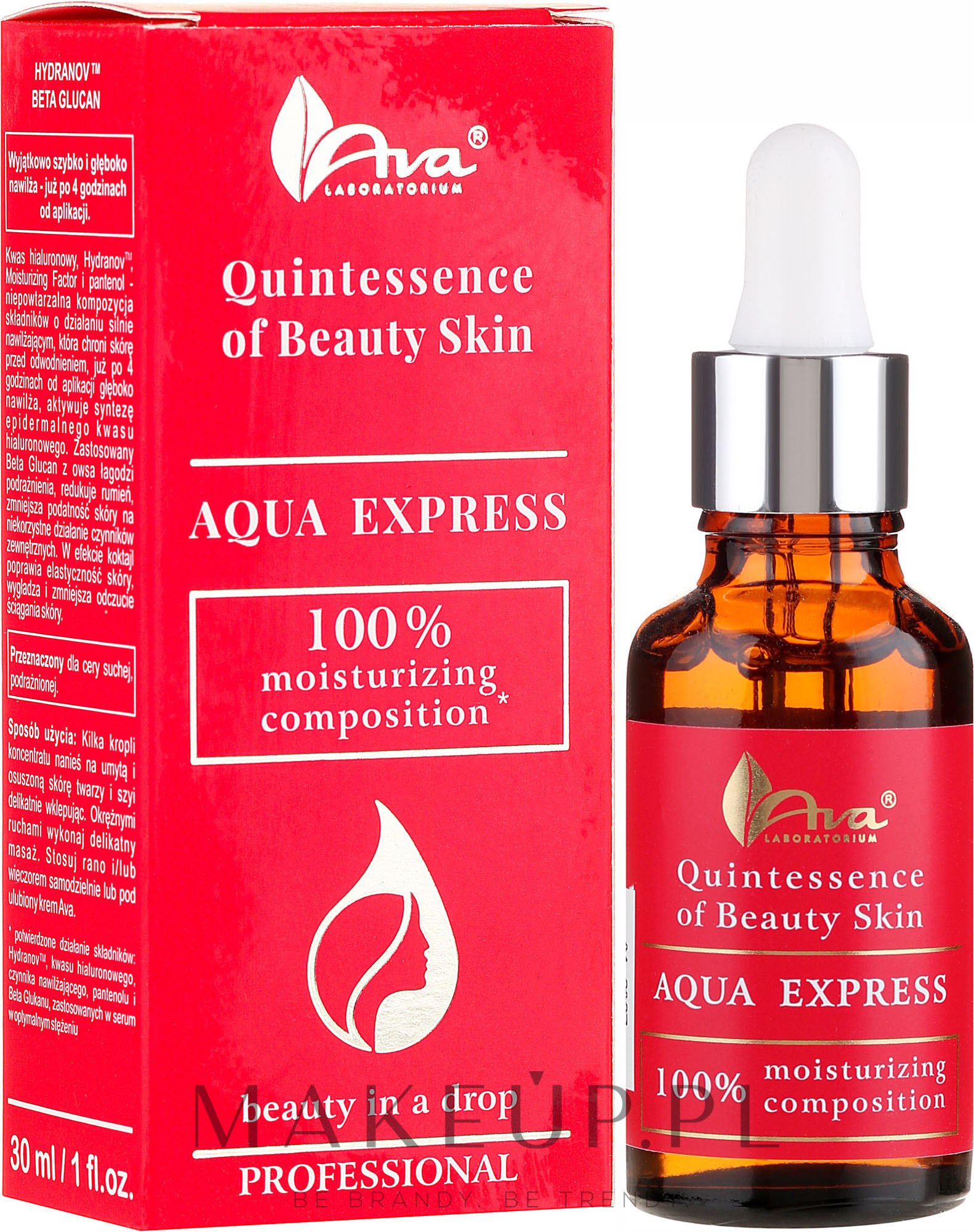 Liftingujące serum do twarzy Kwintesencja pięknej skóry - Ava Laboratorium Aqua Express  — Zdjęcie 30 ml