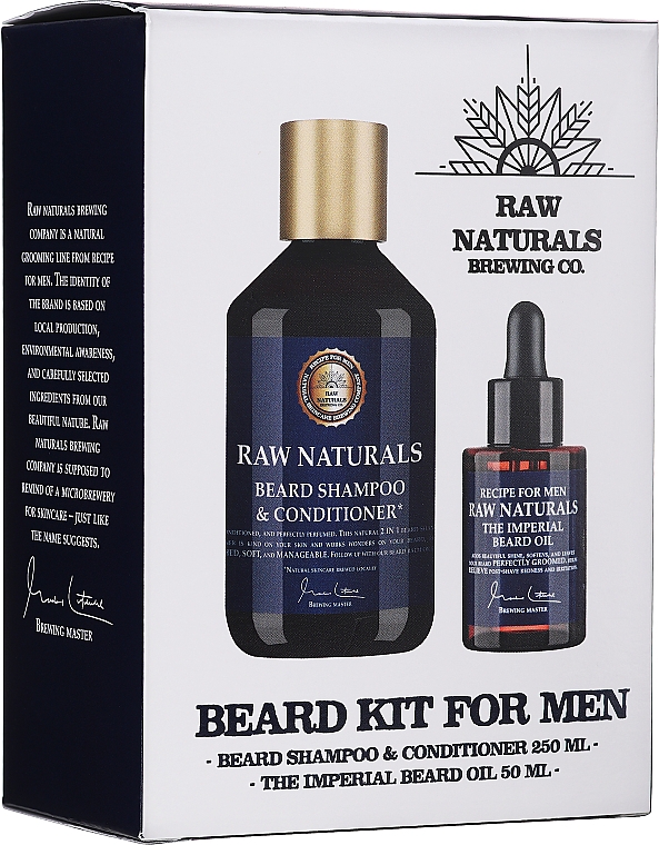 Zestaw - Recipe For Men RAW Naturals Beard Kit For Men (shmp/250ml + beard/oil/50ml) — Zdjęcie N1
