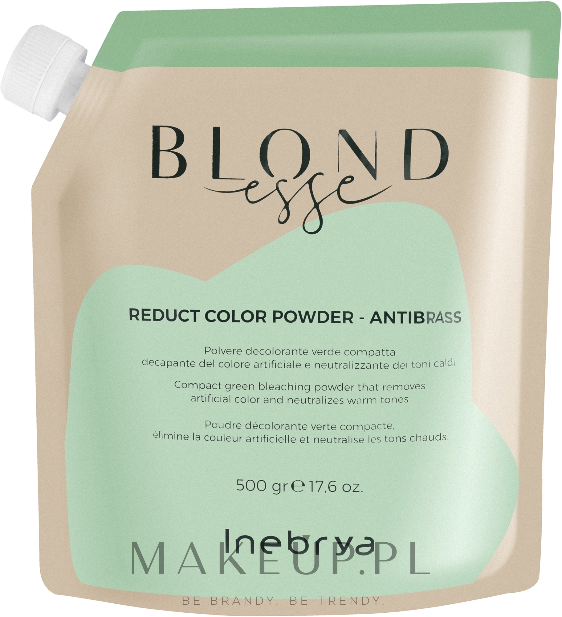 Rozjaśniacz w pudrze neutralizujący ciepłe odcienie blondu - Inebrya Blondesse Reduct Color Powder Antibrass — Zdjęcie 500 g