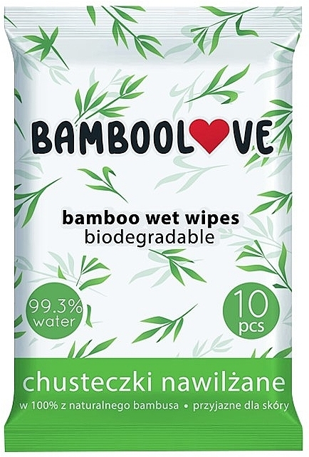 Bambusowe chusteczki nawilżane, 10 szt. - Bamboolove Pocket Wipes — Zdjęcie N1