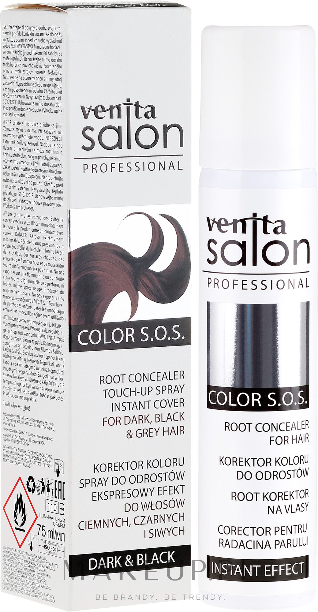 Korektor koloru do odrostów włosów - Venita Salon Color S.O.S. — Zdjęcie Dark Black