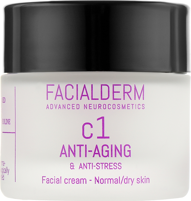 Krem przeciwstarzeniowy do skóry normalnej i suchej - Facialderm C1 Anti-Age And Anti-Stress Cream — Zdjęcie N1