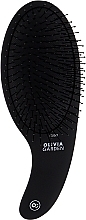 Szczotka do włosów, sztuczne włosie, czarna - Olivia Garden Expert Care Curve Nylon Bristles Matt Black — Zdjęcie N1