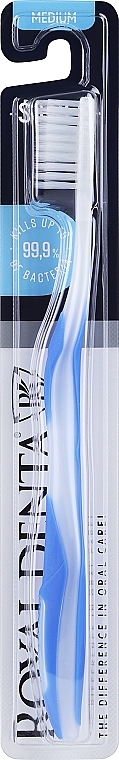 Średnio miękka szczoteczka do zębów z nanocząstkami srebra, niebieska - Royal Denta Silver Medium Toothbrush — Zdjęcie N1