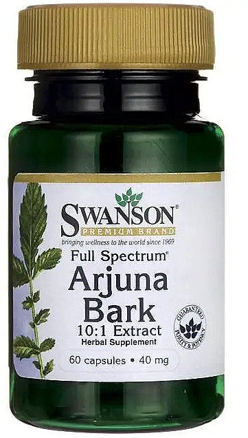 Suplement diety Arjuna, 40 szt - Swanson Swanson Full Spectrum Arjuna Bark — Zdjęcie N2