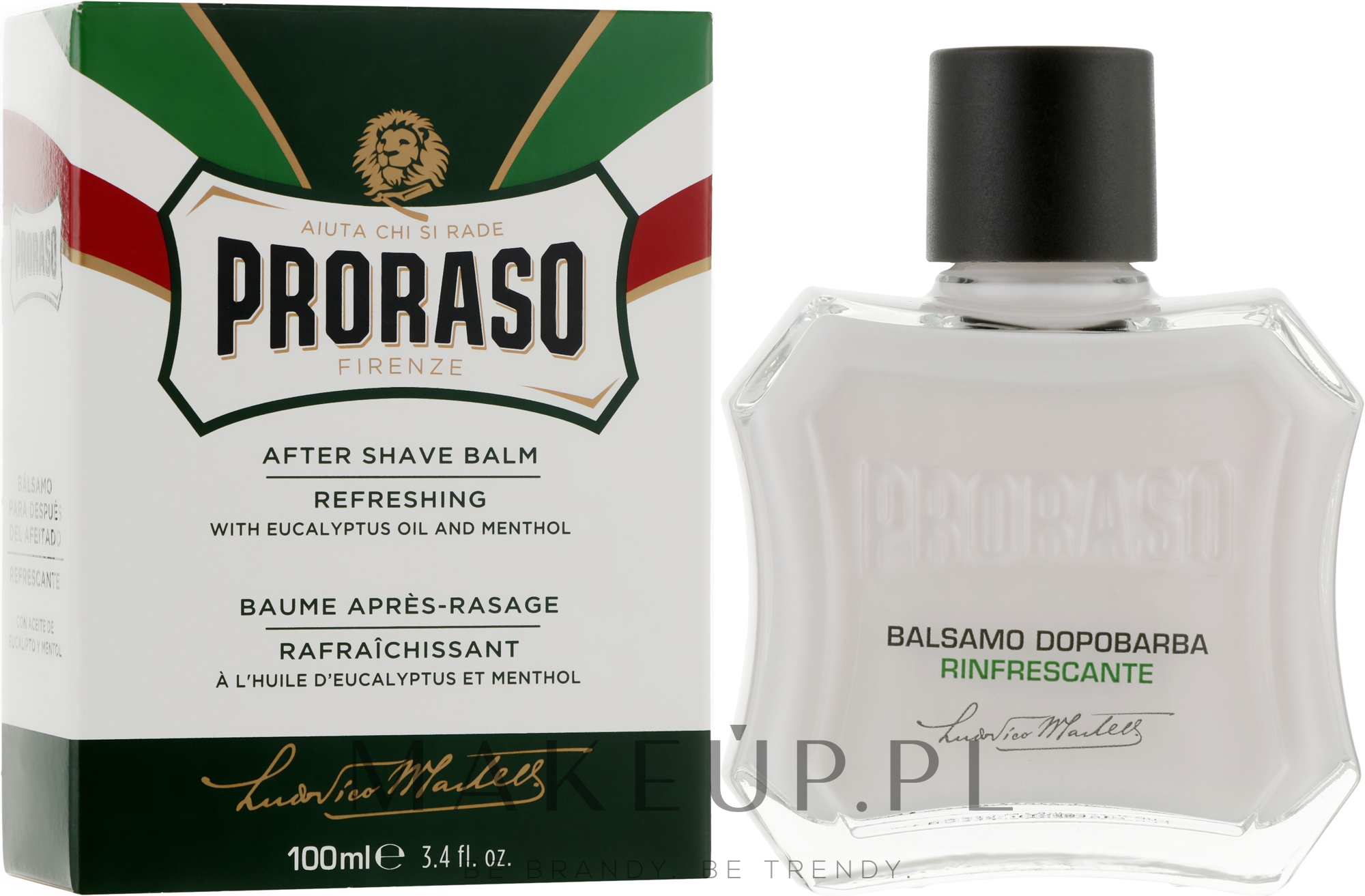 Balsam po goleniu z olejkiem eukaliptusowym i mentolem - Proraso Green Line After Shave Balm Refreshing  — Zdjęcie 100 ml