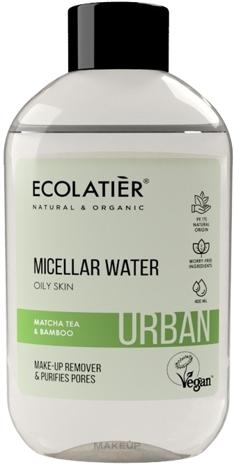 Woda micelarna do demakijażu Herbata Matcha i Bambus - Ecolatier Urban Micellar Water — Zdjęcie 400 ml