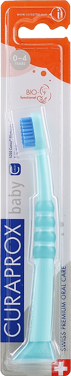 Szczoteczka do zębów dla dzieci, turkusowa-niebieska - Curaprox — Zdjęcie N1