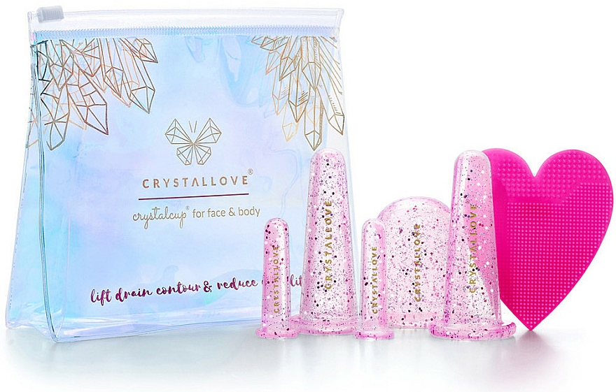 Silikonowe bańki do masażu twarzy i ciała - Crystallove Crystalcup For Face & Body Rose Set