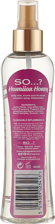 Spray do ciała - So…? Hawaiian Honey Body Mist — Zdjęcie N4