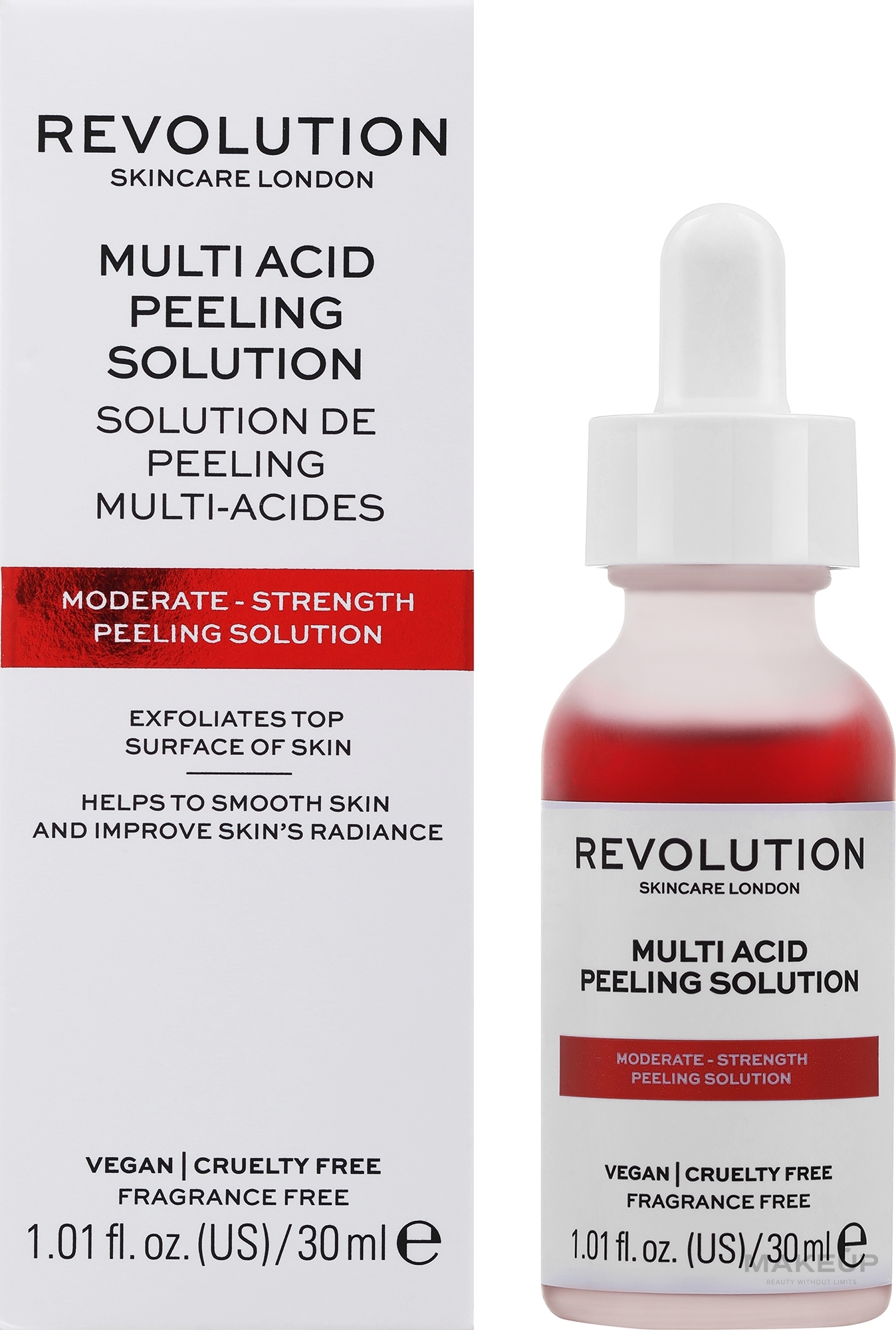 Głęboko oczyszczający peeling do twarzy z kwasami - Revolution Skincare Multi Acid Intense Peeling Solution — Zdjęcie 30 ml