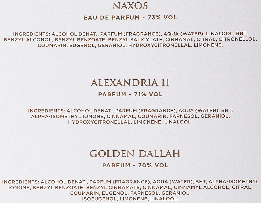 Xerjoff Naxos + Alexandria II + Golden Dallah - Zestaw (edp 3 x 15 ml) — Zdjęcie N3