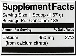 Suplement diety Cytrynian wapnia - Swanson Calcium Citrate Powder 100% Pure And Dair Free — Zdjęcie N3