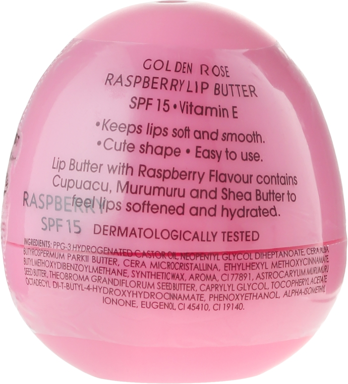 Malinowy balsam do ust - Golden Rose Lip Butter Raspberry SPF 15