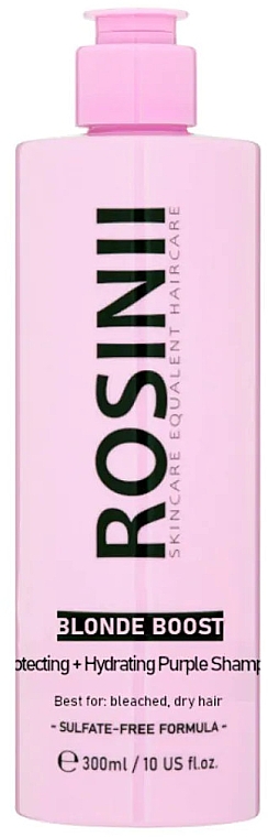 Nawilżający fioletowy szampon ochronny do włosów - Rosinii Blonde Boost Protecting + Hydrating Purple Shampoo — Zdjęcie N1
