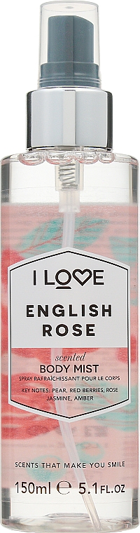 Odświeżająca mgiełka do ciała z angielską różą - I Love English Rose Body Mist — Zdjęcie N1