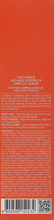 Serum do twarzy w ampułkach - Fortheskin Radiance Vita Bio-EX Ampoule Serum — Zdjęcie N4