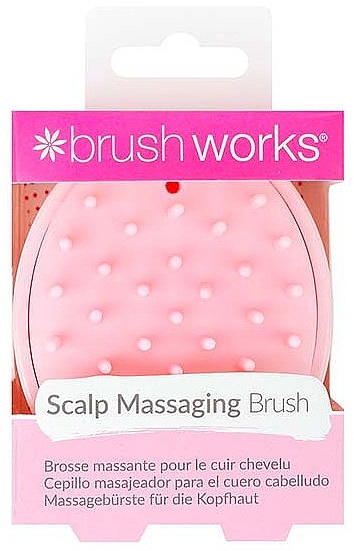 Szczotka do masażu głowy, różowa - Brushworks Scalp Massager Brush  — Zdjęcie N1