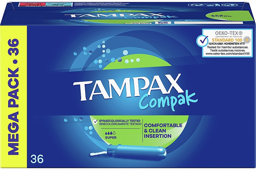 Tampony z aplikatorem, 36 szt. - Tampax Compak Super — Zdjęcie N1