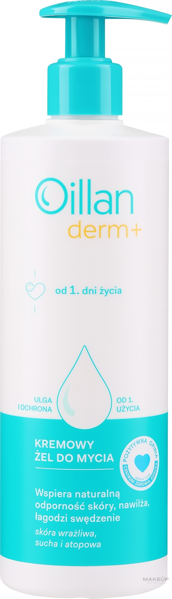 Kremowy żel do mycia od pierwszego dnia życia - Oillan Derm+ — Zdjęcie 400 ml