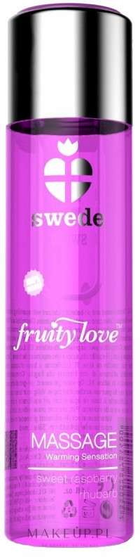 Żel do masażu Słodka malina i rabarbar - Swede Fruity Love Massage Warming Sensation Sweet Raspberry Rhubarb — Zdjęcie 120 ml