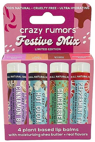 Zestaw balsamów do ust - Crazy Rumors Festive Mix (lip/balm/4x4.25g) — Zdjęcie N2