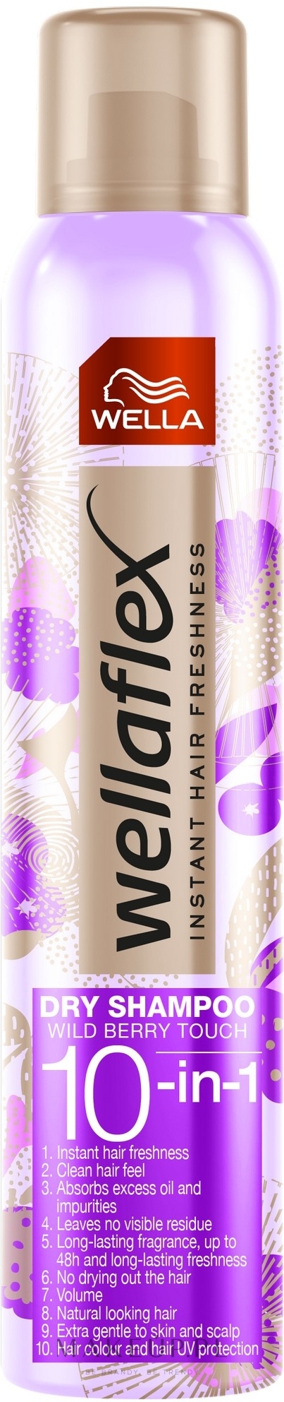 Suchy szampon do włosów - Wella Wellaflex Wild Berries 10-in-1 Dry Shampoo — Zdjęcie 180 ml
