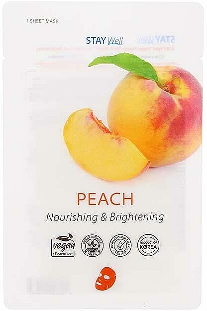 Odżywcza maseczka brzoskwiniowa o działaniu rozjaśniającym - Stay Well Peach Face Mask — Zdjęcie N1