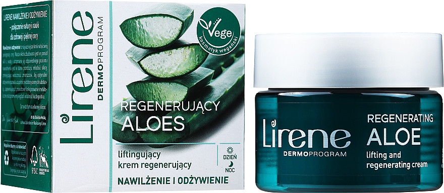 Krem regenerująco-lifingujący Aloes i masło karite - Lirene Moisture and Nourishment Smoothing and Nourishing Cream — Zdjęcie N2