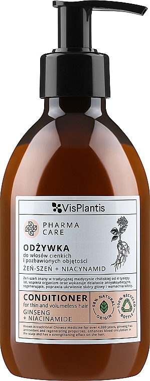 Odżywka do włosów cienkich Żeń-szeń + Niacynamid - Vis Plantis Pharma Care Ginseng + Niacinamide Conditioner — Zdjęcie N1