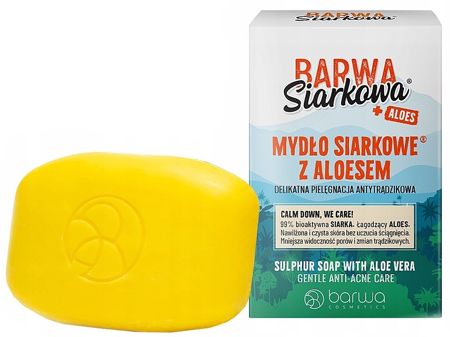 Mydło siarkowe z aloesem przeciw trądzikowi - Barwa Siarkowa+Aloes Sulphur Soap With Aloe Vera — Zdjęcie N1