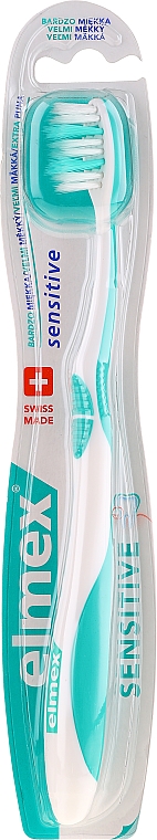 Miękka szczoteczka do zębów, turkusowa - Elmex Sensitive Toothbrush Extra Soft