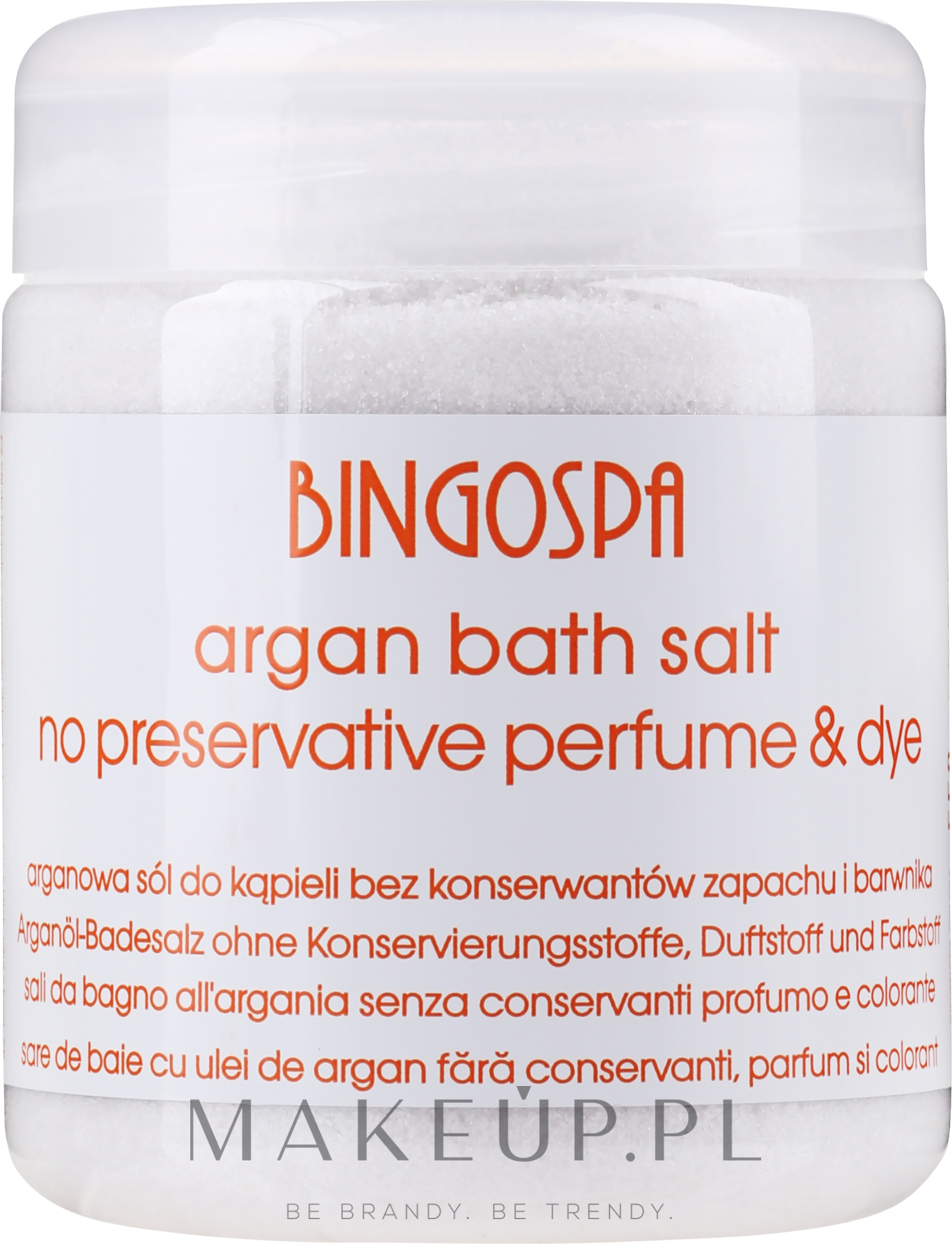 Sól arganowa do kąpieli, jacuzzi, zabiegów SPA, okładów i peelingu - BingoSpa Argan Salt Bath — Zdjęcie 550 g