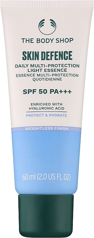 Multiochronna esencja do twarzy - The Body Shop Skin Defence Daily Multi-protection Light Essence SPF 50+ PA++++ — Zdjęcie N1