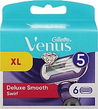 Wymienne wkłady do golenia, 6 sztuk - Gillette Venus Deluxe Smooth Swirl Refill Blades — Zdjęcie N1