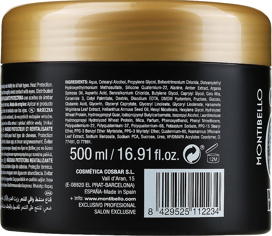 Odżywcza maska do włosów - Montibello Gold Oil Essence The Amber And Argan Mask — Zdjęcie N2
