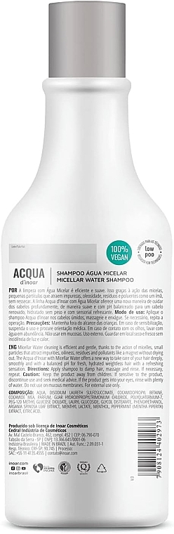 Szampon do włosów z wodą termalną - Inoar Acqua Micelar Shampoo  — Zdjęcie N2