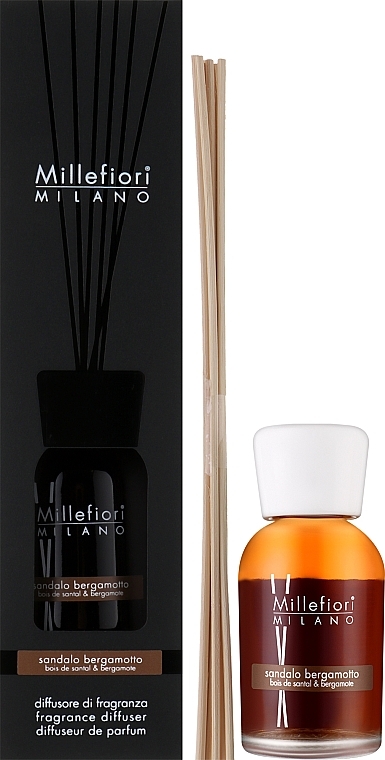 Dyfuzor zapachowy Drzewo sandałowe i cedr - Millefiori Milano Natural Diffuser Sandalo Bergamotto  — Zdjęcie N1
